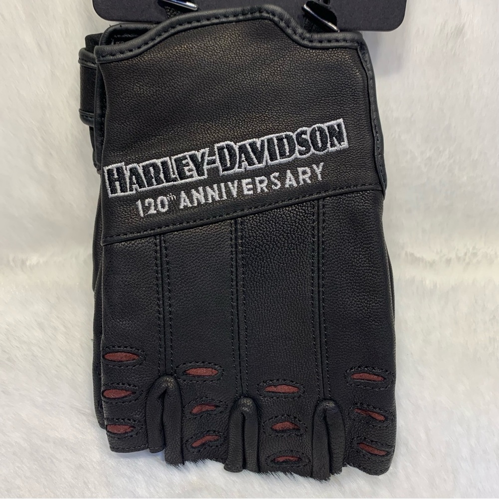 Harley-Davidson Men's 120th Anniversary True North Fingerless Gloves - Picture 13 of 16